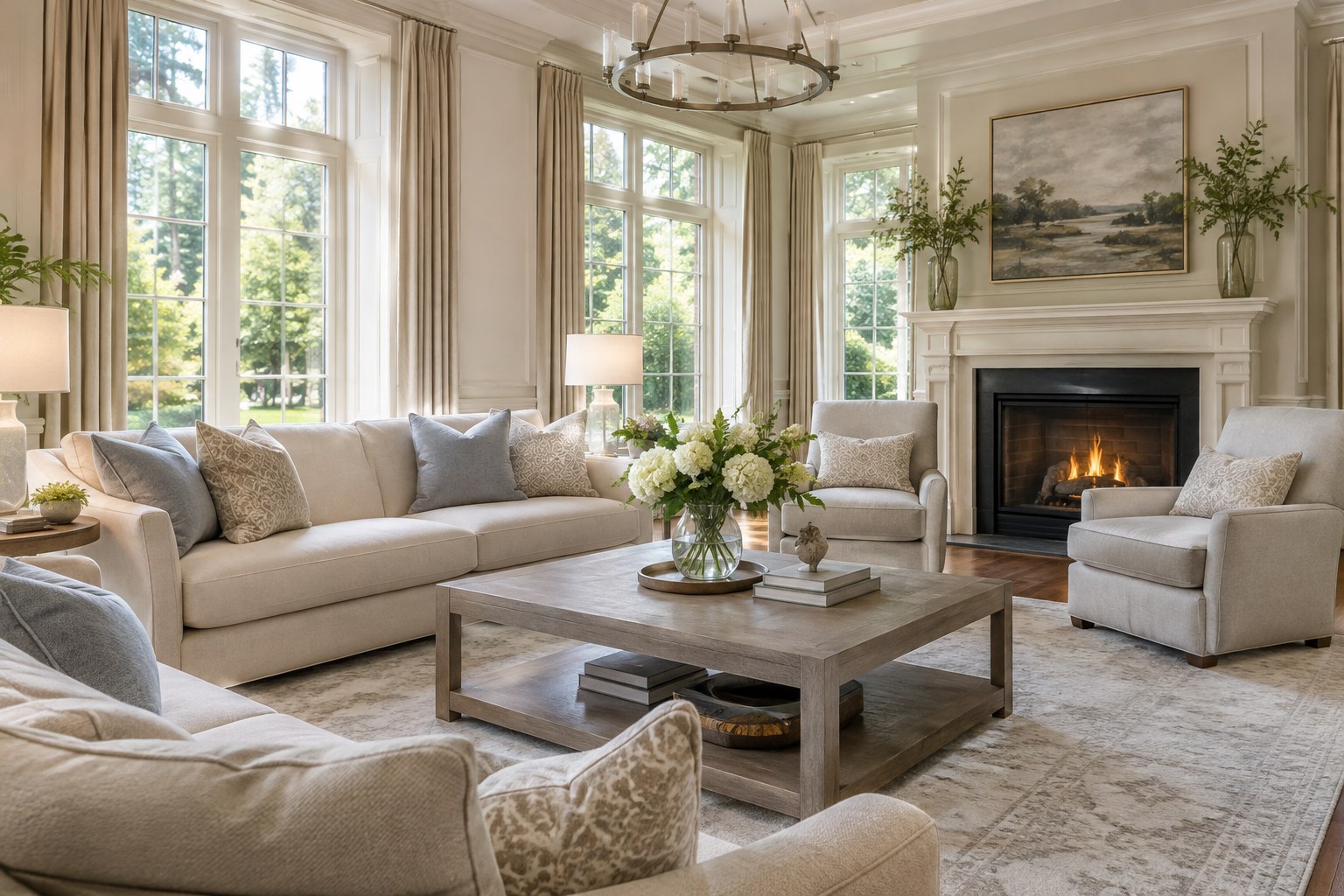 A bright, sophisticated Northern Virginia living room